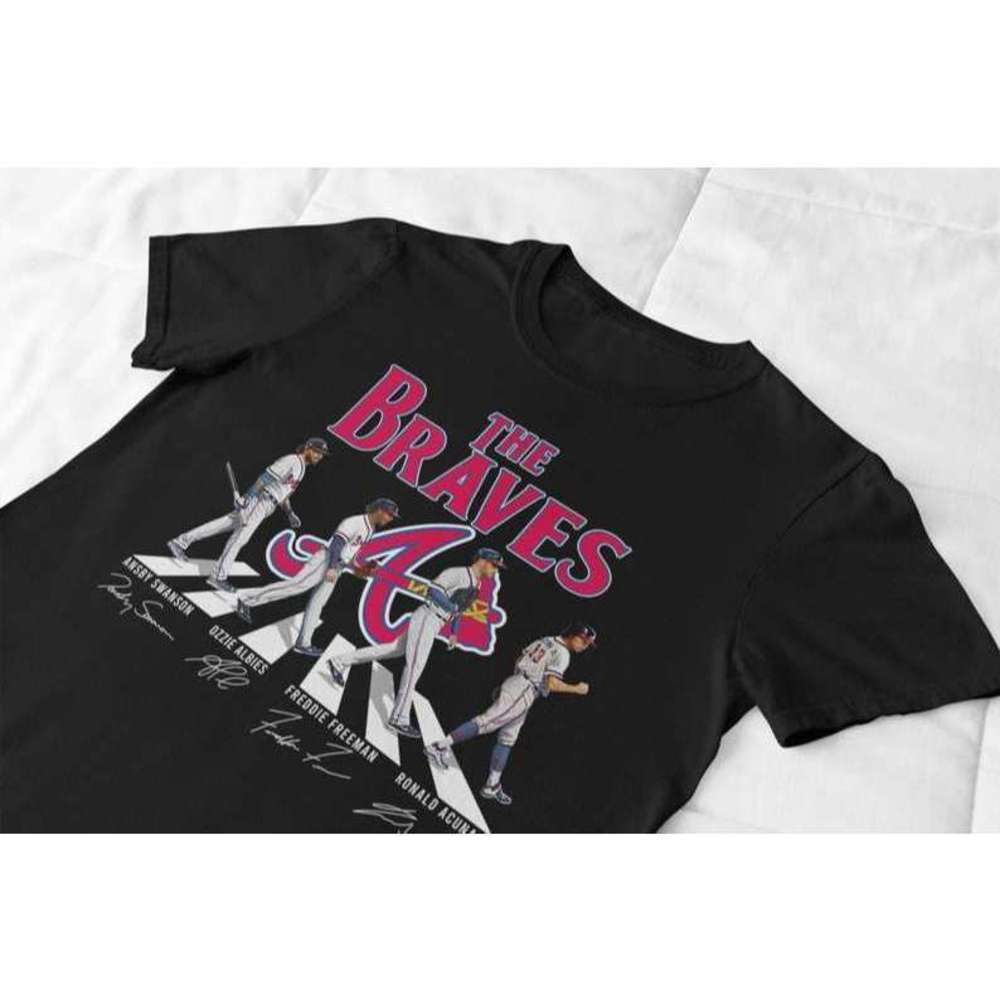Atlanta Braves Walking Abbey Road Signatures Baseball Team T Shirt